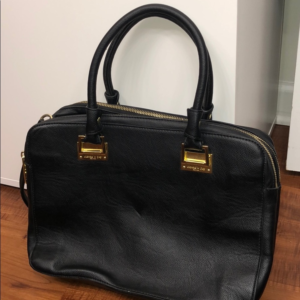 Olivia + Joy Black Leather Handbag